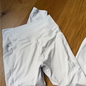Pureluxe Fabletics Leggings Cream Ankle Length Womens M Side Pockets